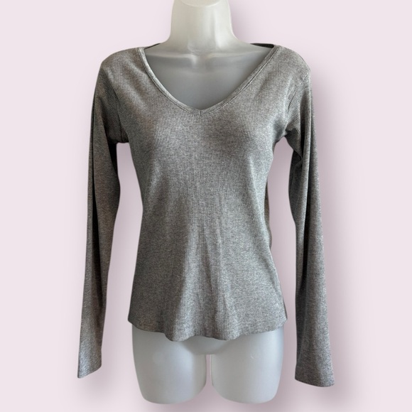 KNITTMIXX V-Neck Top - Long Sleeve Fitted Casual Basic, Size 8 - Picture 1 of 5